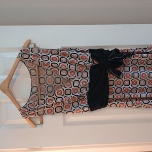 Geometric Patterned Sleeveless Dress